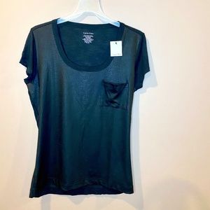 Calvin Klein Black Snakeskin Scoop Neck T-Shirt